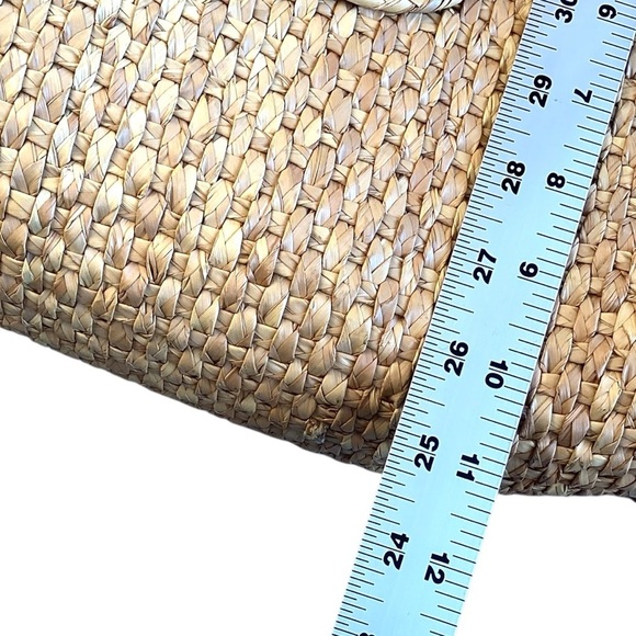 Vintage Large Wicker Satchel Briefcase Tote, Light Tan - Picture 9 of 15